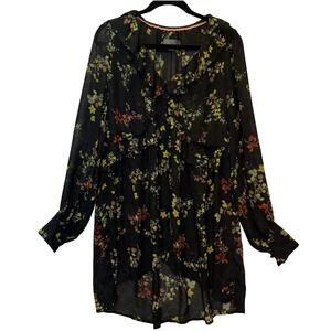 Anthropologie‎ Maeve Jamison Ruffled Tunic – Size M | Feminine Flowy Blouse